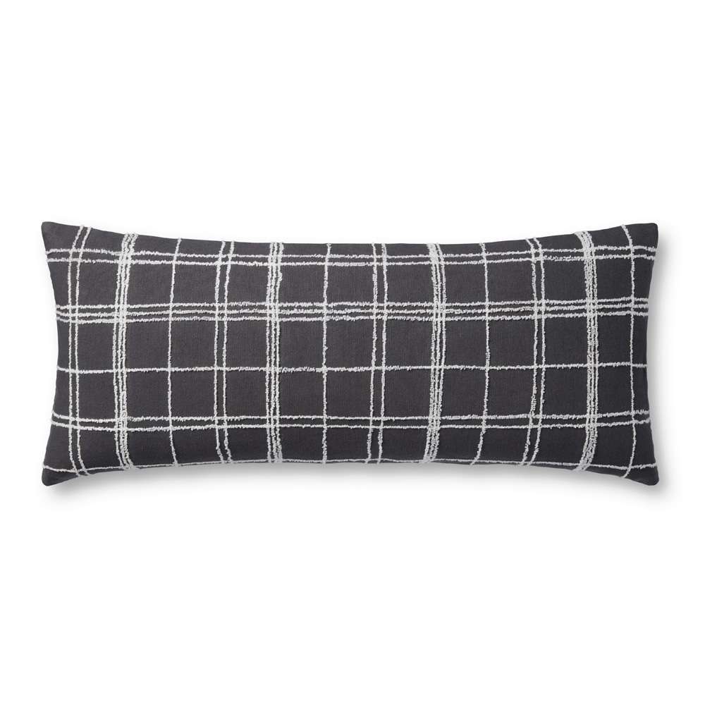 Jean Stoffer x Loloi - Bernadette Graphite / Ivory 13 x 35 Cover Only Pillow - P145PJS0012GTIVPI29 veiw 1
