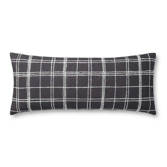 Jean Stoffer x Loloi - Bernadette Graphite / Ivory 13 x 35 Cover w/Poly Pillow - PSETPJS0012GTIVPI29 veiw 1