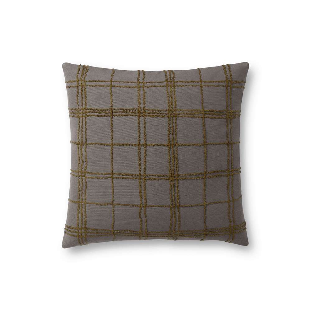 Jean Stoffer x Loloi - Edward Charcoal / Olive 18 x 18 Cover Only Pillow - P145PJS0010CCOLPIL1 veiw 1