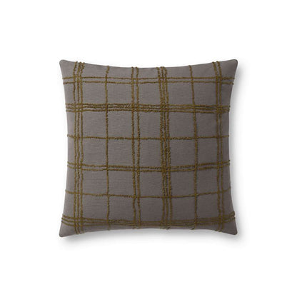 Jean Stoffer x Loloi - Edward Charcoal / Olive 18 x 18 Cover Only Pillow - P145PJS0010CCOLPIL1 veiw 1