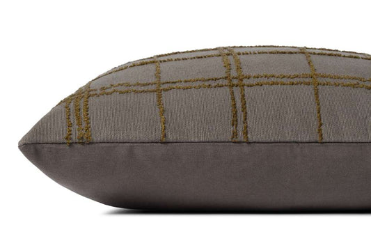 Jean Stoffer x Loloi - Edward Charcoal / Olive 18 x 18 Cover w/Poly Pillow - PSETPJS0010CCOLPIL1 veiw 2