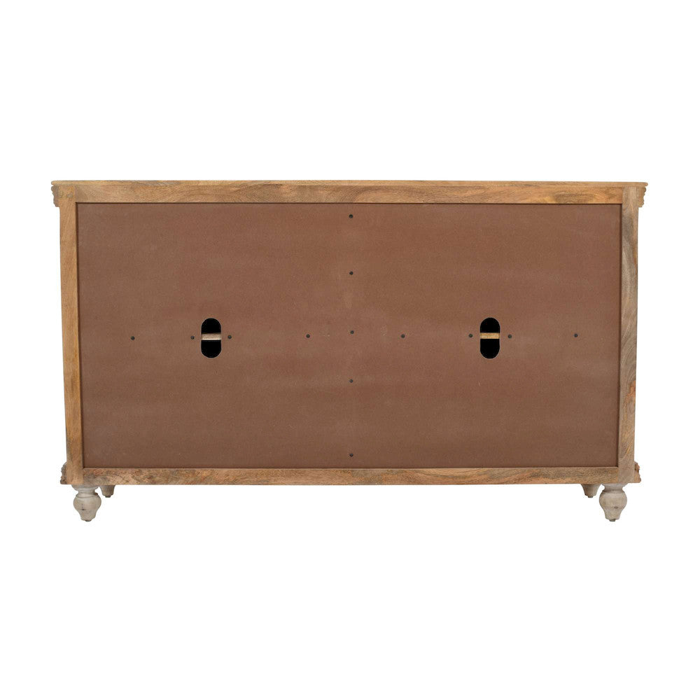 Jofran - Adele 71in Hand Carved Solid Wood Rustic Four-Door Sideboard Cabinet - 2358-71 view 4