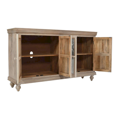 Jofran - Adele 71in Hand Carved Solid Wood Rustic Four-Door Sideboard Cabinet - 2358-71 view 6