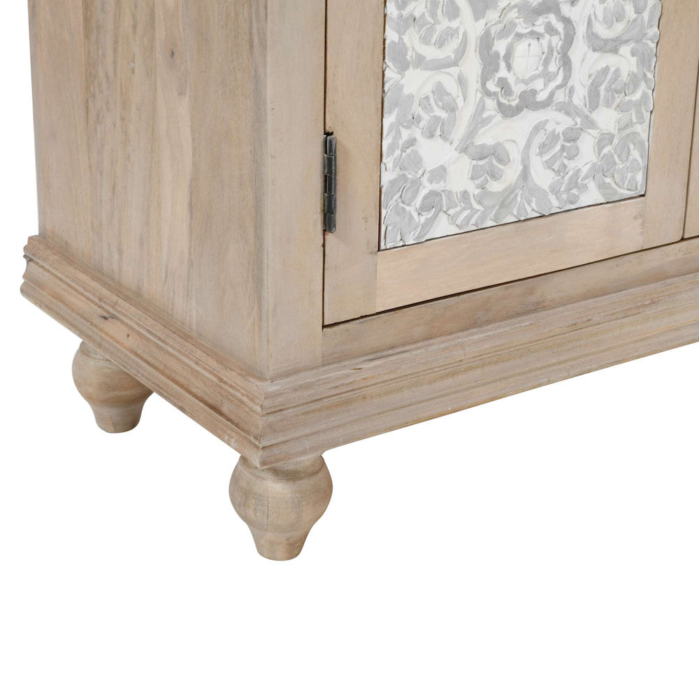 Jofran - Adele 71in Hand Carved Solid Wood Rustic Four-Door Sideboard Cabinet - 2358-71 view 10