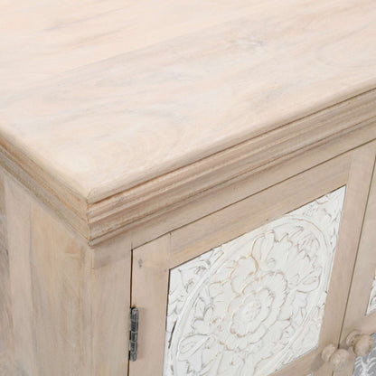 Jofran - Adele 71in Hand Carved Solid Wood Rustic Four-Door Sideboard Cabinet - 2358-71 view 11