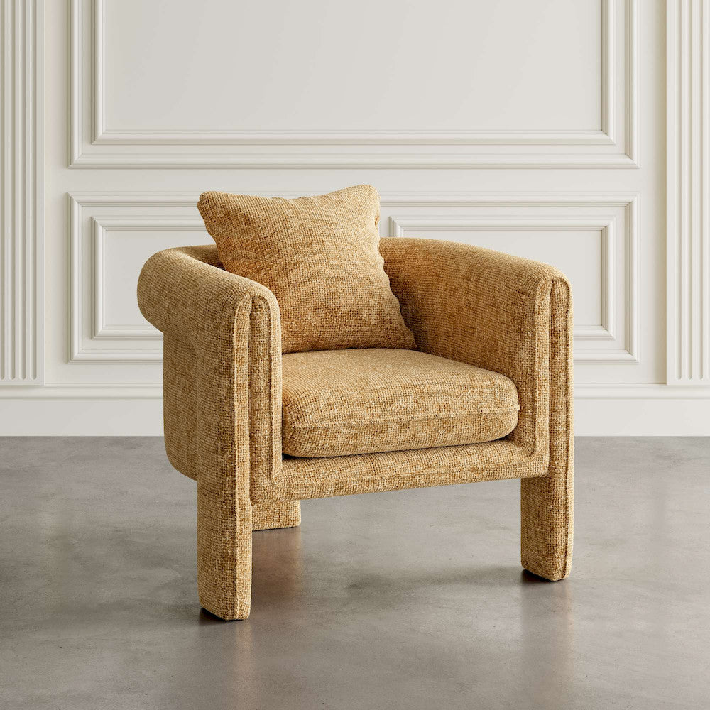 Jofran - Adley Modern Upholstered Vintage Accent Armchair with Pillow - ADLEY-CH-AMBER view 4