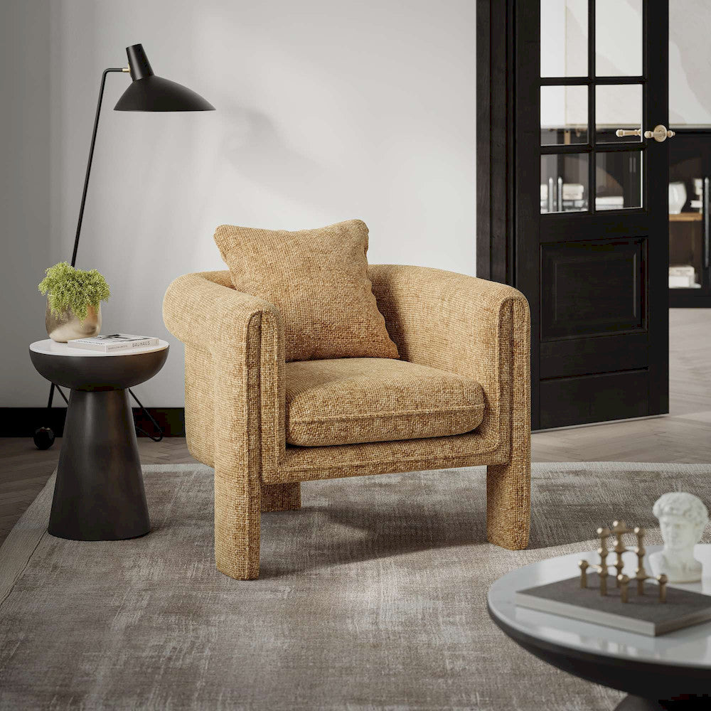 Jofran - Adley Modern Upholstered Vintage Accent Armchair with Pillow - ADLEY-CH-AMBER view 9