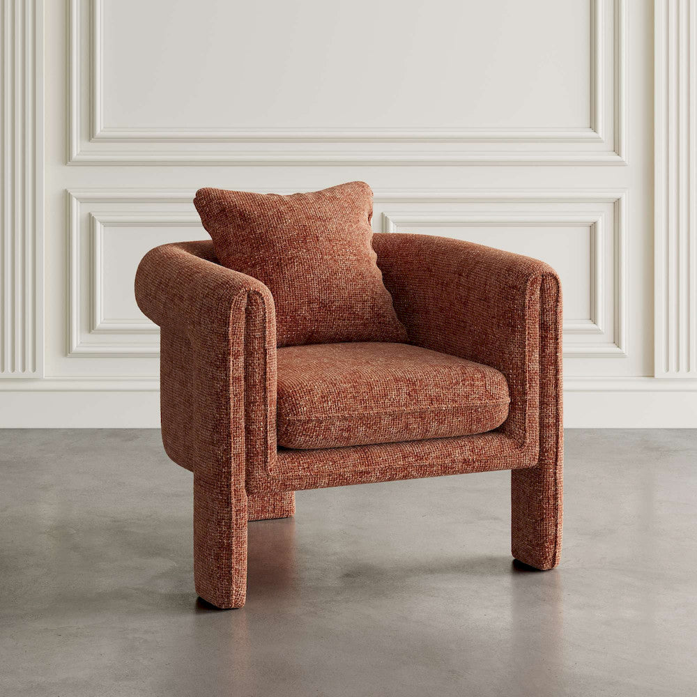Jofran - Adley Modern Upholstered Vintage Accent Armchair with Pillow - ADLEY-CH-GARNET view 4
