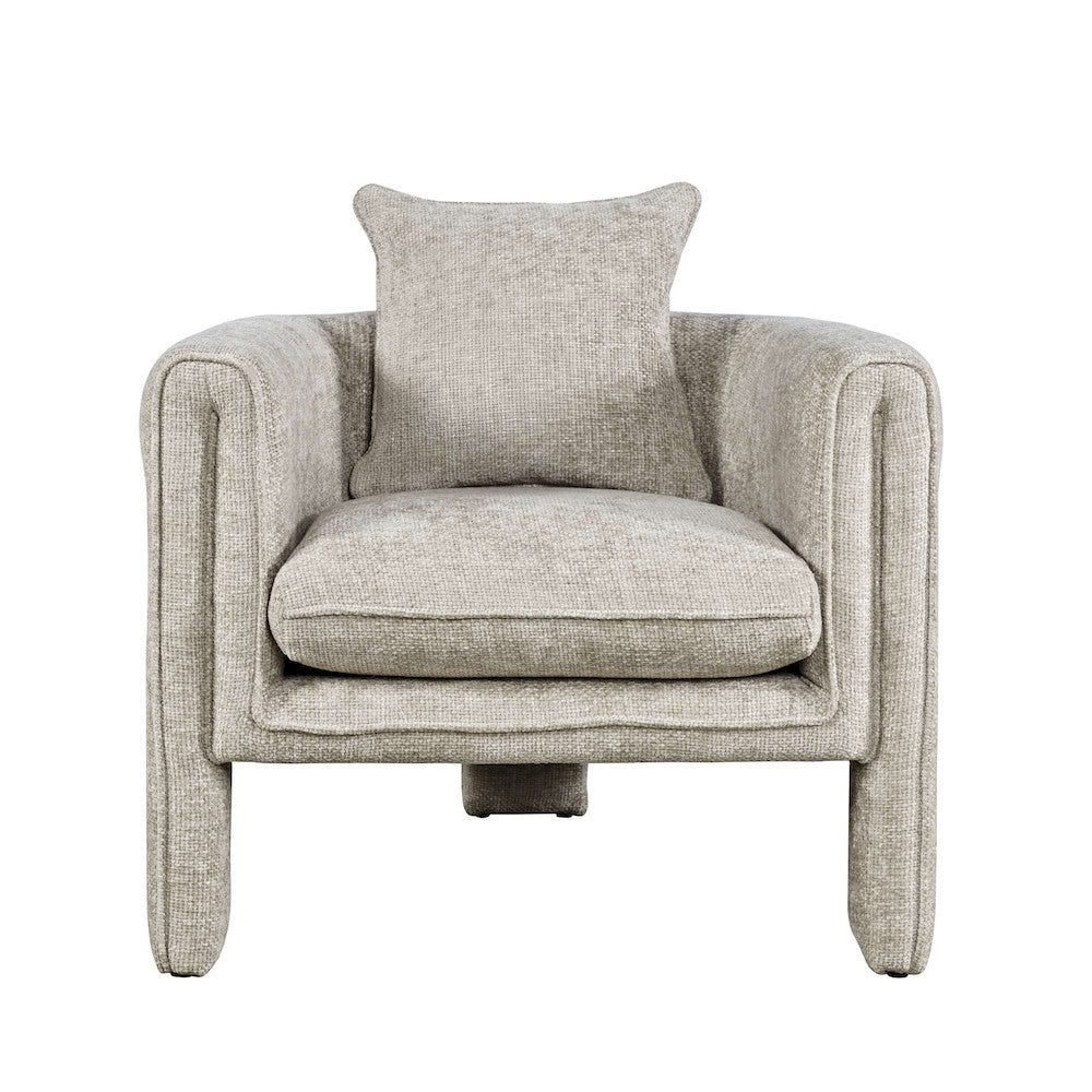 Jofran - Adley Modern Upholstered Vintage Accent Armchair with Pillow - ADLEY-CH-OYSTER view 1