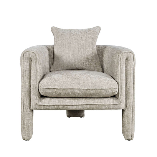 Jofran - Adley Modern Upholstered Vintage Accent Armchair with Pillow - ADLEY-CH-OYSTER view 1