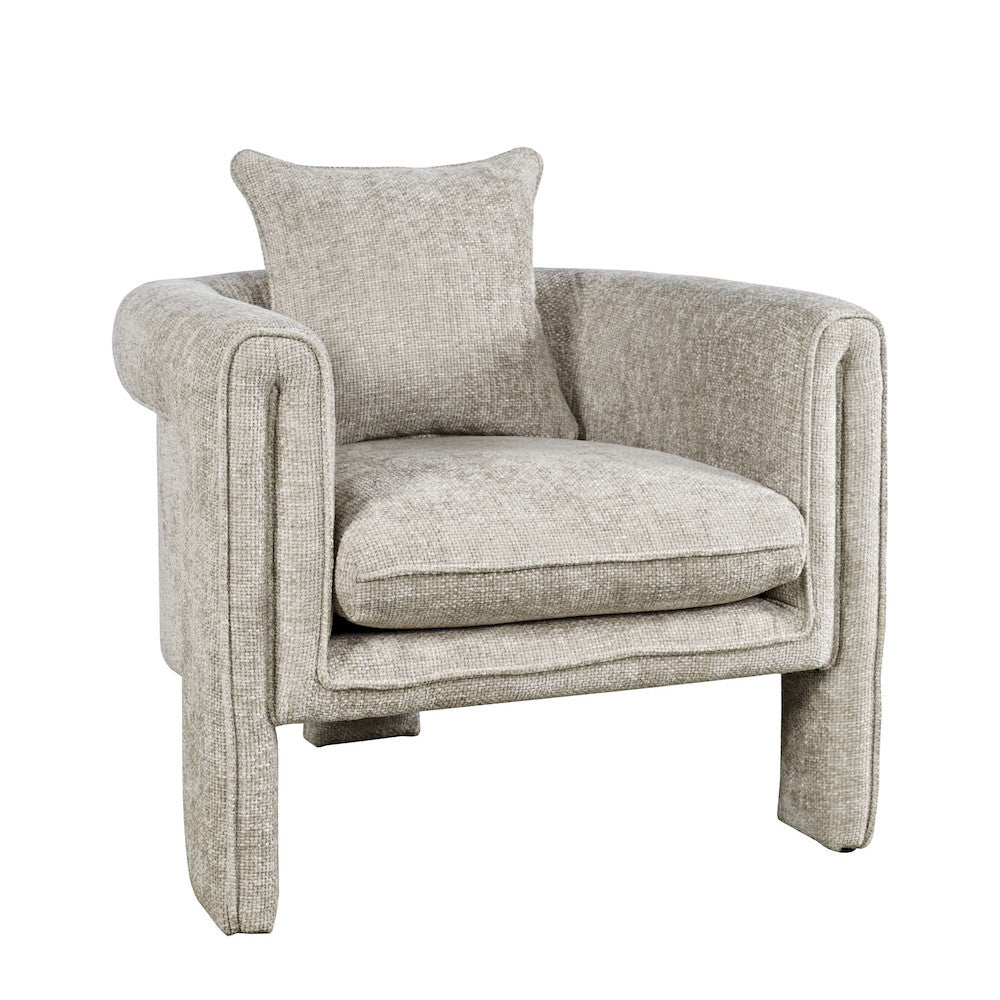 Jofran - Adley Modern Upholstered Vintage Accent Armchair with Pillow - ADLEY-CH-OYSTER view 2