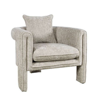 Jofran - Adley Modern Upholstered Vintage Accent Armchair with Pillow - ADLEY-CH-OYSTER view 2