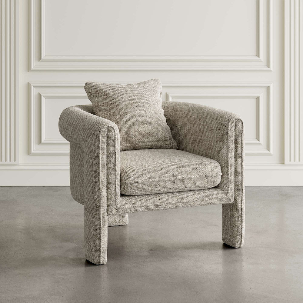 Jofran - Adley Modern Upholstered Vintage Accent Armchair with Pillow - ADLEY-CH-OYSTER view 5