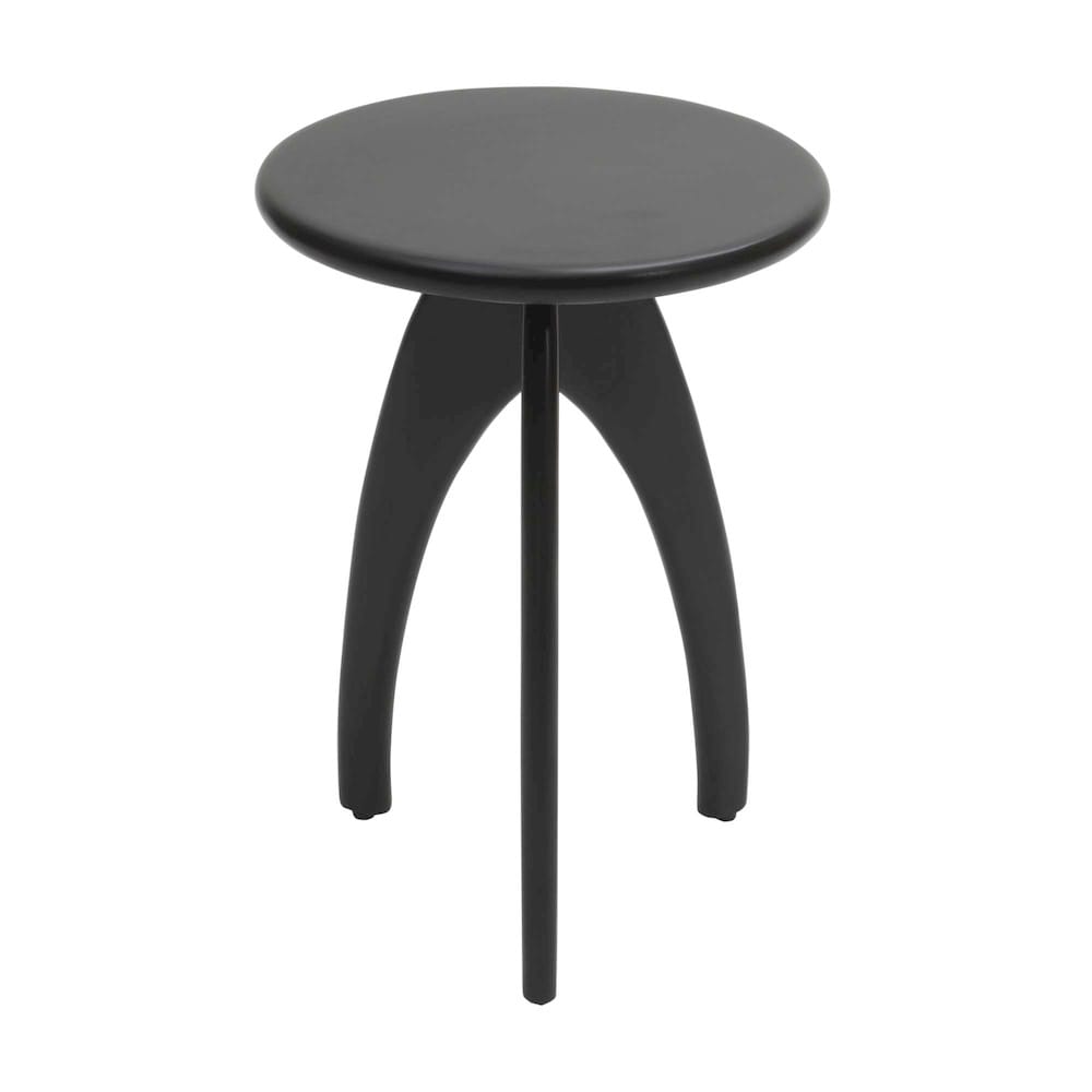 Jofran - Aero Curved Space Age Round Mid-Century Modern Solid Wood Accent End Table in Black - 2330-AEROBLK view 1