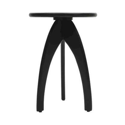 Jofran - Aero Curved Space Age Round Mid-Century Modern Solid Wood Accent End Table in Black - 2330-AEROBLK view 3