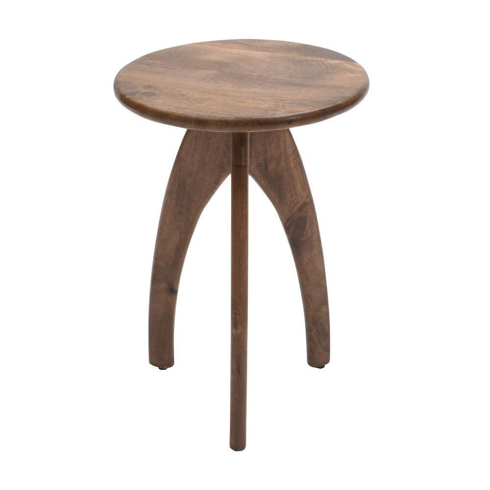 Jofran - Aero Curved Space Age Round Mid-Century Modern Solid Wood Accent End Table in Chestnut - 2330-AEROCHS view 1