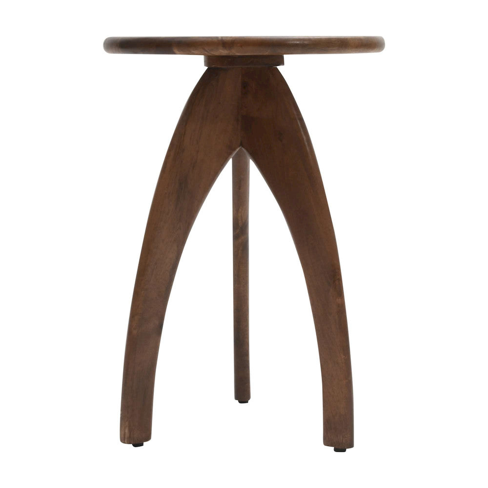Jofran - Aero Curved Space Age Round Mid-Century Modern Solid Wood Accent End Table in Chestnut - 2330-AEROCHS view 3