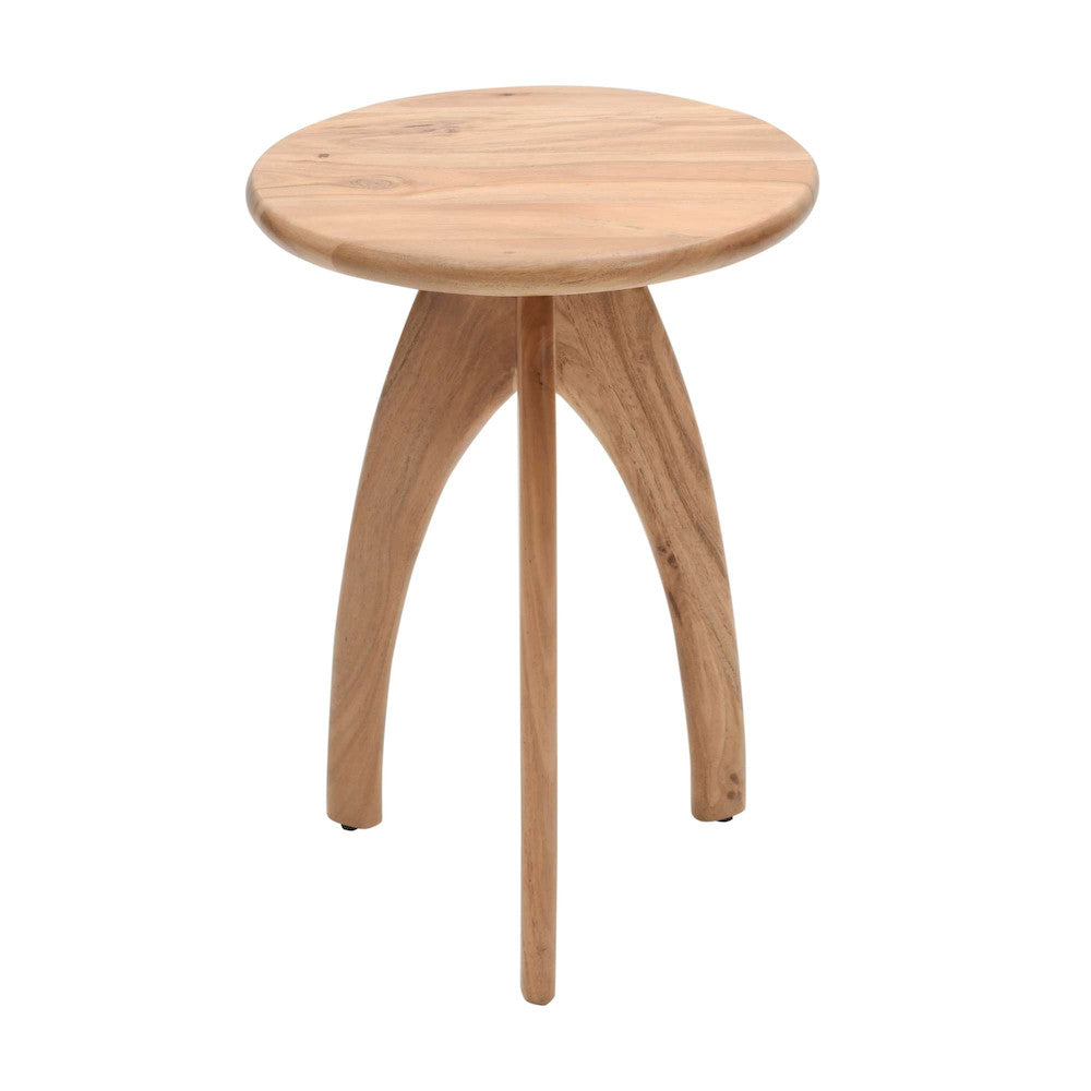 Jofran - Aero Curved Space Age Round Mid-Century Modern Solid Wood Accent End Table in Natural - 2330-AERONAT view 1