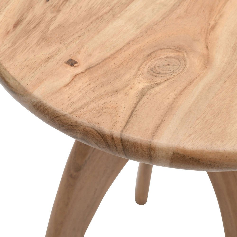 Jofran - Aero Curved Space Age Round Mid-Century Modern Solid Wood Accent End Table in Natural - 2330-AERONAT view 4