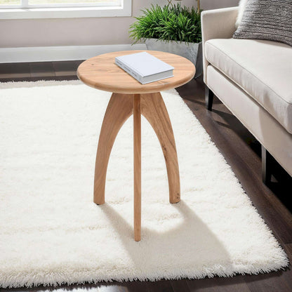 Jofran - Aero Curved Space Age Round Mid-Century Modern Solid Wood Accent End Table in Natural - 2330-AERONAT view 6