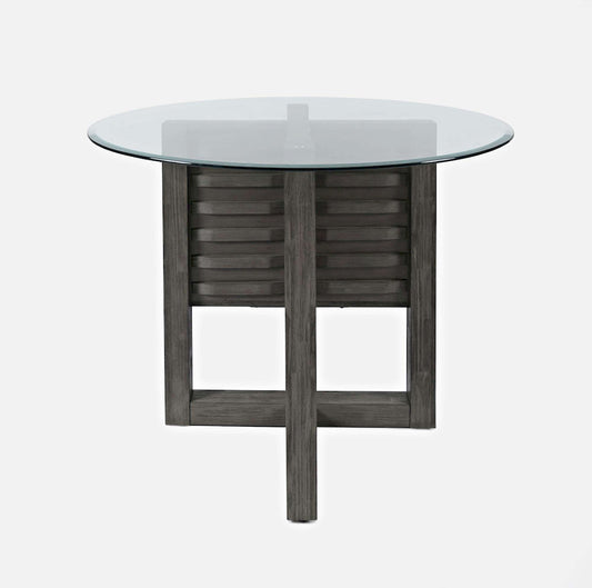 Jofran - Altamonte Round Counter Height Table with Glass Top - Brushed Grey - 1855-50BG48RD view 1