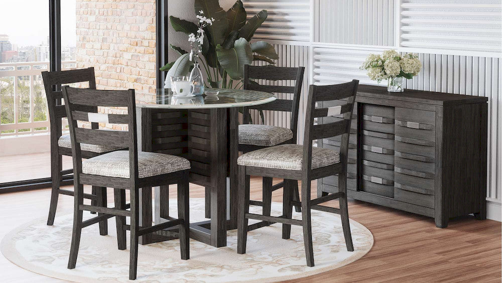 Jofran - Altamonte Round Counter Height Table with Glass Top - Brushed Grey - 1855-50BG48RD view 6