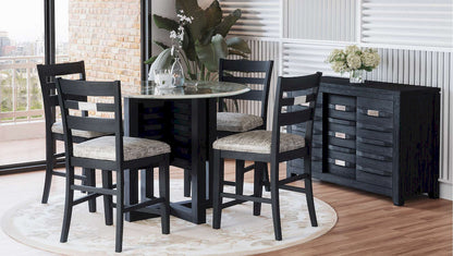 Jofran - Altamonte Round Counter Height Table with Glass Top - Dark Charcoal - 1851-50BG48RD view 5