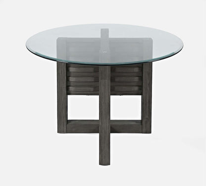 Jofran - Altamonte Round Dining Table with Glass Top - Brushed Grey - 1855-48BG48RD view 1