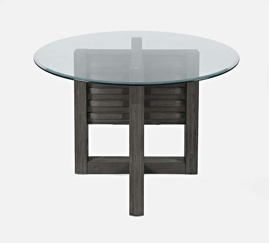 Jofran - Altamonte Round Dining Table with Glass Top - Brushed Grey - 1855-48BG48RD view 1