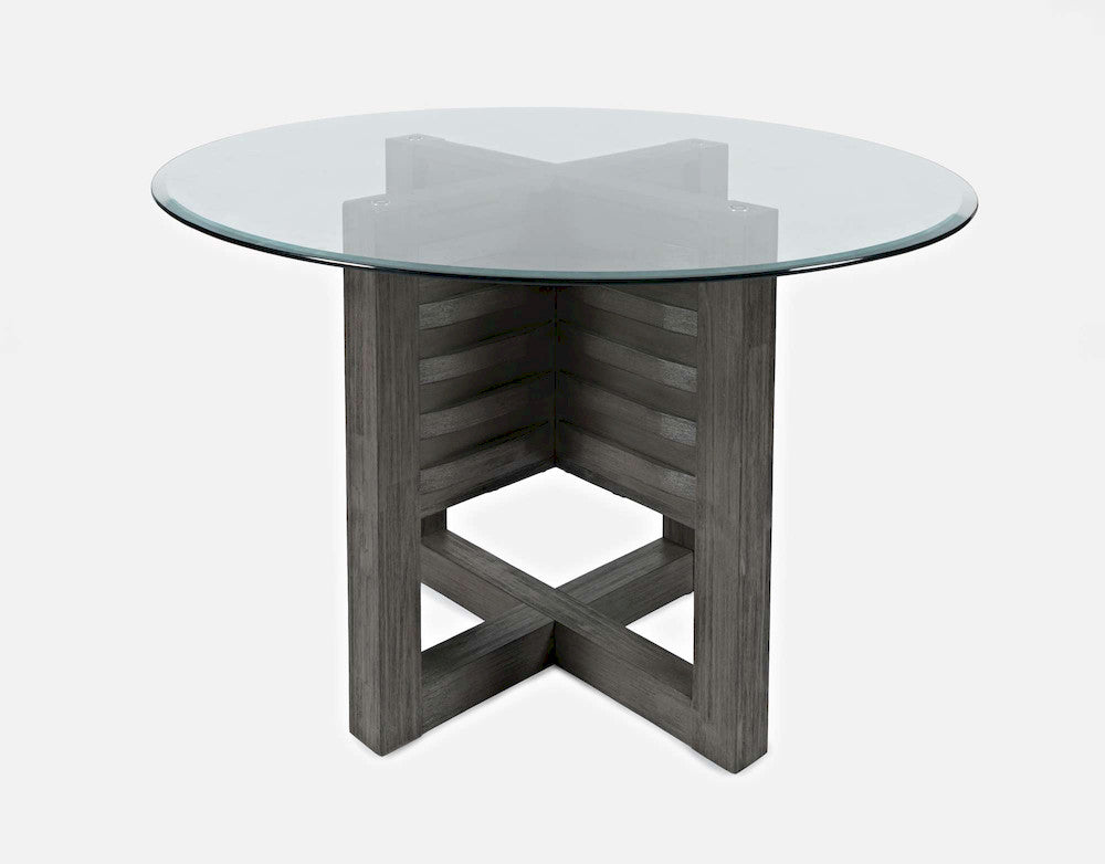 Jofran - Altamonte Round Dining Table with Glass Top - Brushed Grey - 1855-48BG48RD view 2
