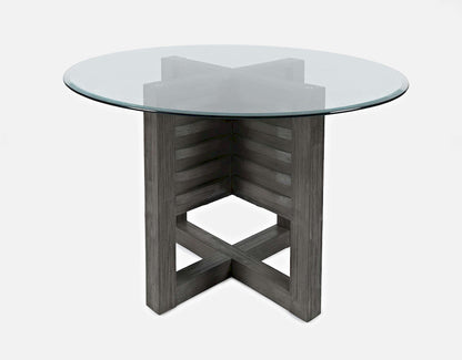 Jofran - Altamonte Round Dining Table with Glass Top - Brushed Grey - 1855-48BG48RD view 2