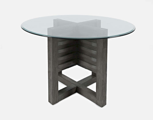 Jofran - Altamonte Round Dining Table with Glass Top - Brushed Grey - 1855-48BG48RD view 2