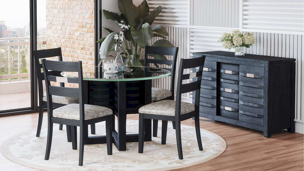 Jofran - Altamonte Round Dining Table with Glass Top - Dark Charcoal - 1851-48BG48RD view 5