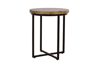 Jofran - Ames Solid Wood Modern 20in Round End Table - Natural and Black - 2058-6 veiw 1