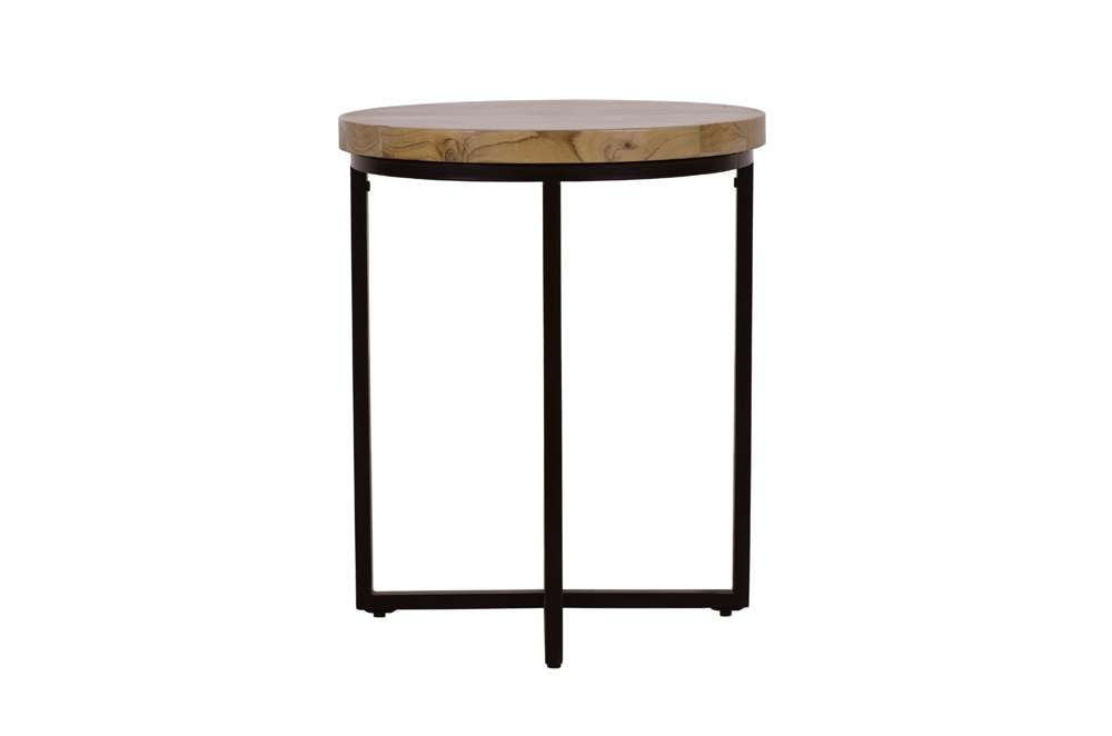 Jofran - Ames Solid Wood Modern 20in Round End Table - Natural and Black - 2058-6 veiw 2