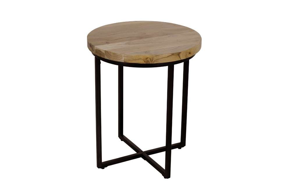 Jofran - Ames Solid Wood Modern 20in Round End Table - Natural and Black - 2058-6 veiw 4