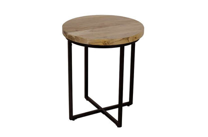 Jofran - Ames Solid Wood Modern 20in Round End Table - Natural and Black - 2058-6 veiw 4