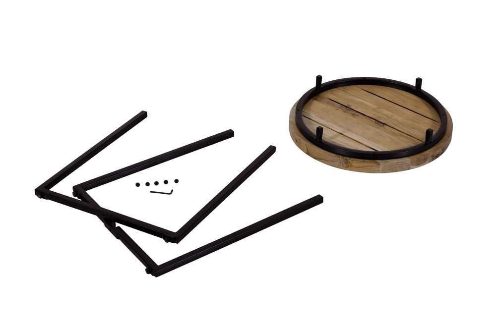 Jofran - Ames Solid Wood Modern 20in Round End Table - Natural and Black - 2058-6 veiw 7