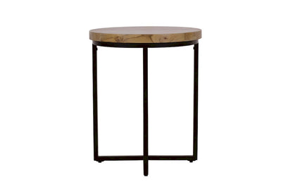 Jofran - Ames Solid Wood Modern 20in Round End Table - Natural and Black - 2058-6 view 1