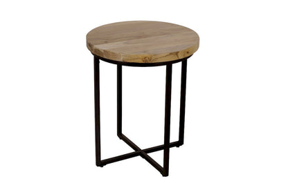 Jofran - Ames Solid Wood Modern 20in Round End Table - Natural and Black - 2058-6 view 3
