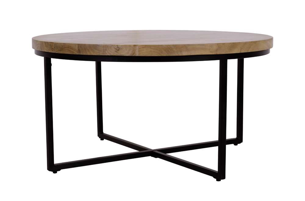 Jofran - Ames Solid Wood Modern 36in Round Coffee Table - Natural and Black - 2058-2 veiw 1