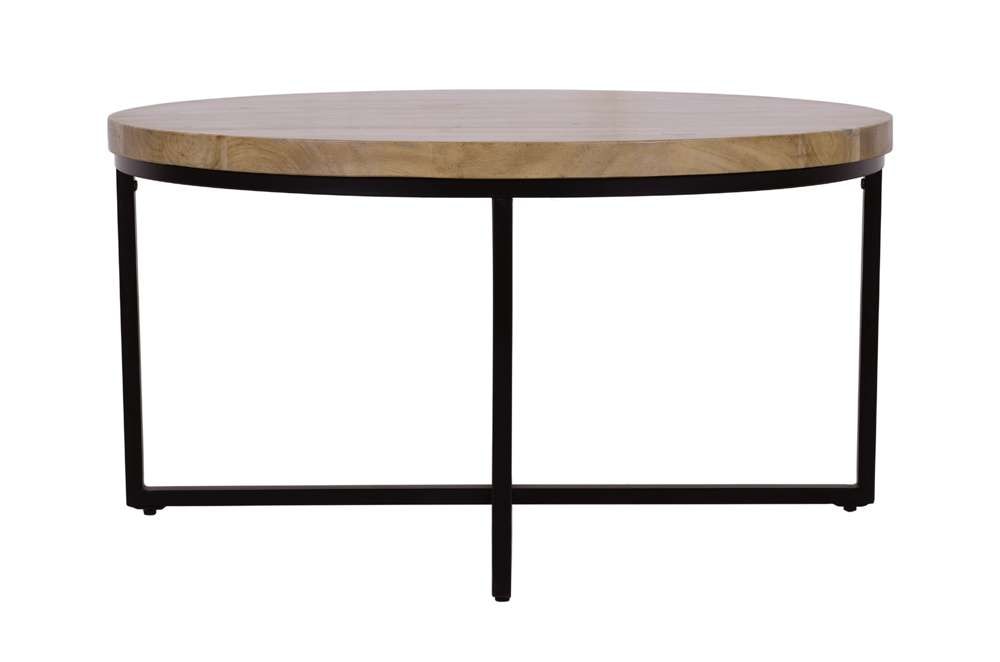 Jofran - Ames Solid Wood Modern 36in Round Coffee Table - Natural and Black - 2058-2 veiw 2