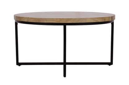 Jofran - Ames Solid Wood Modern 36in Round Coffee Table - Natural and Black - 2058-2 veiw 2