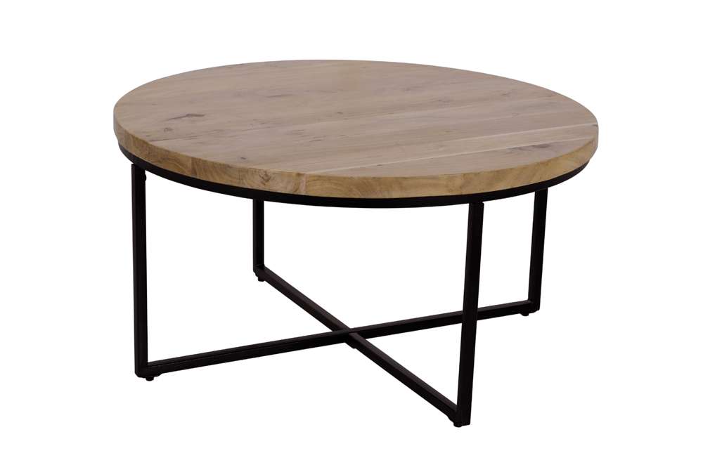 Jofran - Ames Solid Wood Modern 36in Round Coffee Table - Natural and Black - 2058-2 veiw 3
