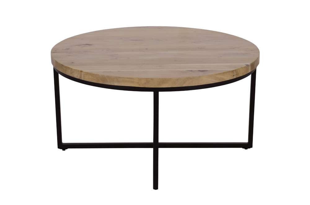 Jofran - Ames Solid Wood Modern 36in Round Coffee Table - Natural and Black - 2058-2 veiw 4