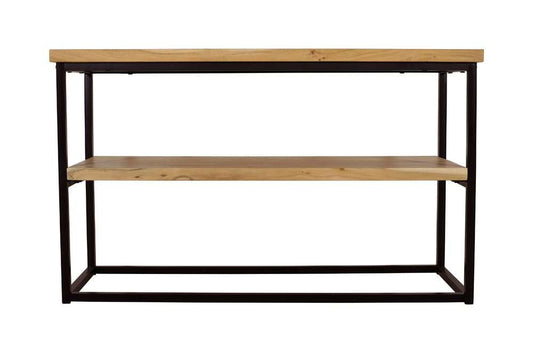 Jofran - Ames Solid Wood Modern 50in Console Sofa Table - Natural and Black - 2058-4 veiw 2