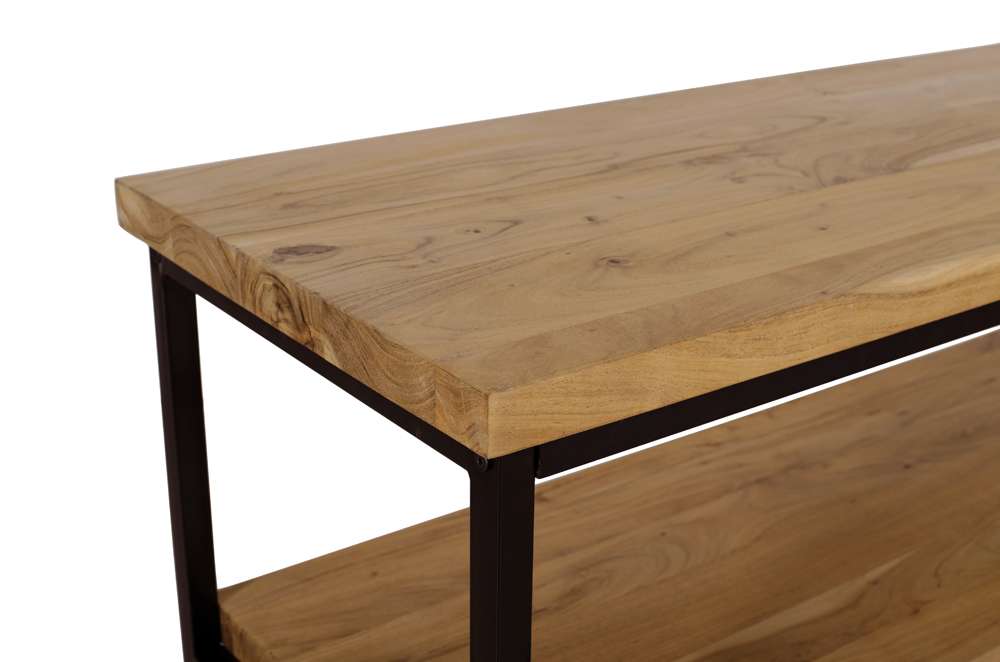 Jofran - Ames Solid Wood Modern 50in Console Sofa Table - Natural and Black - 2058-4 veiw 5