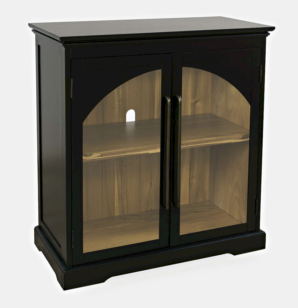 Jofran - Archdale 33in Gothic Arch Transitional Accent Storage Cabinet with Glass Doors in Black - 2295-33 view 3