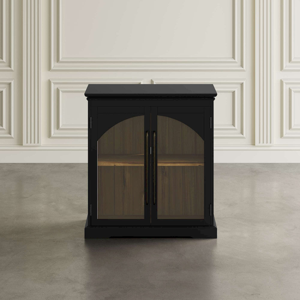 Jofran - Archdale 33in Gothic Arch Transitional Accent Storage Cabinet with Glass Doors in Black - 2295-33 view 5