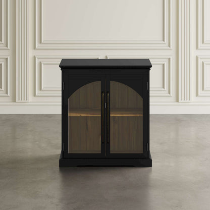 Jofran - Archdale 33in Gothic Arch Transitional Accent Storage Cabinet with Glass Doors in Black - 2295-33 view 5